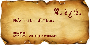Móritz Ákos névjegykártya